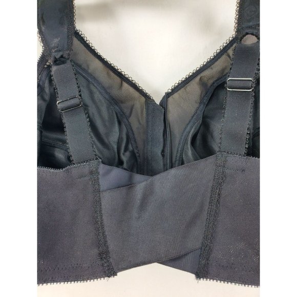 Playtex 18 Hour Front Close Bra W/Flex Back Size 48C Black Wirefree - Picture 4 of 6